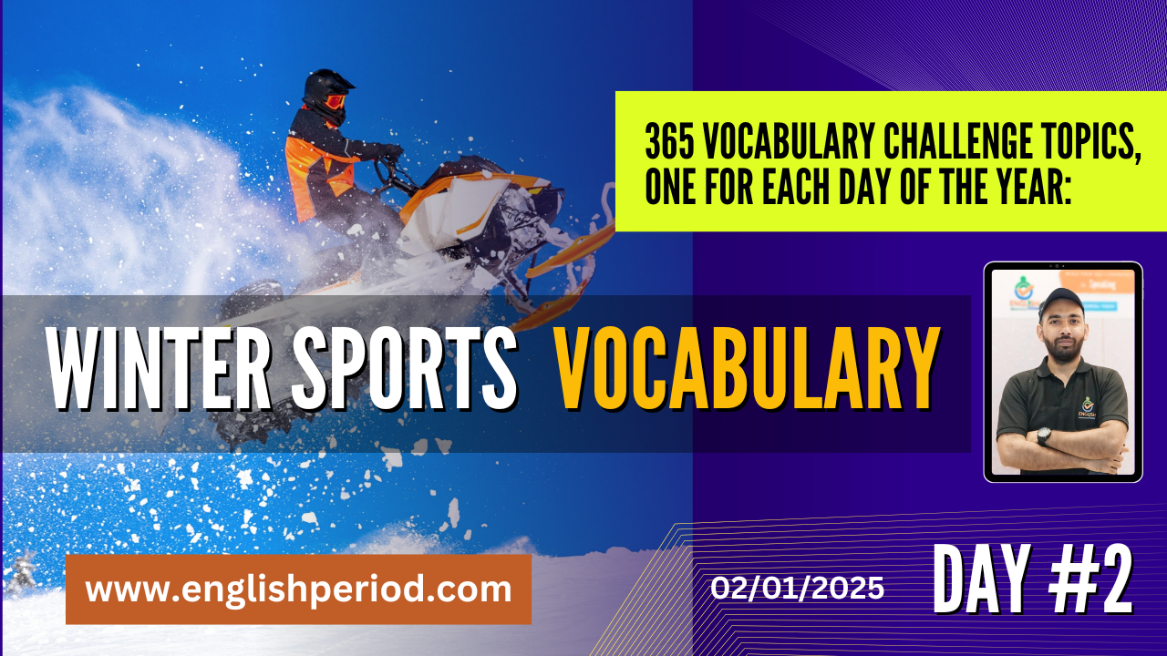 Winter Sports Vocabulary | Day #2 | 365 Days Vocabulary Challenge – English With Akram